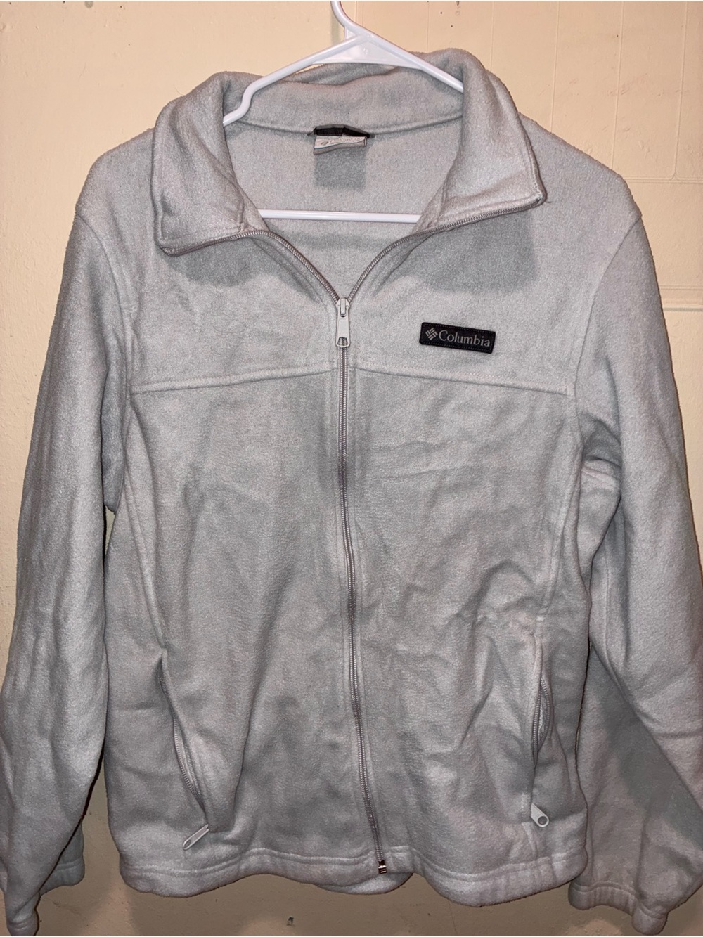 Columbia Light Gray Teddy Fleece Full-Zip Jacket